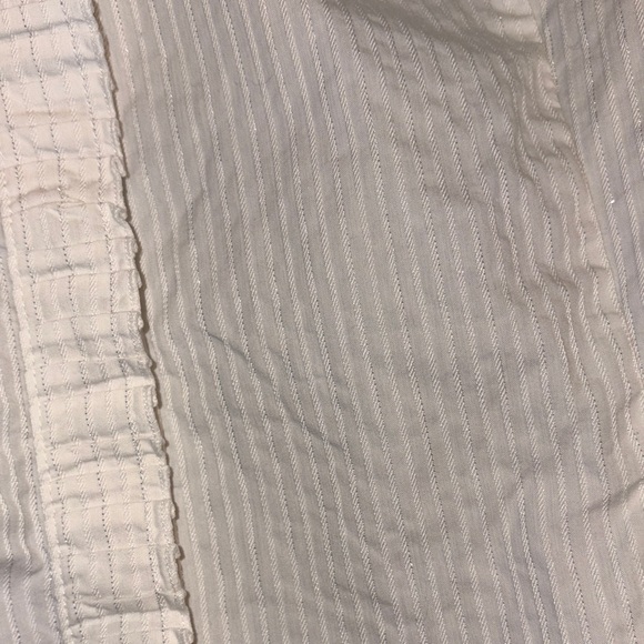 EUC Lane Bryant White Striped Blouse with silver thread accent - Picture 4 of 6